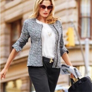 CAbi cliffside geometric moto zip jacket style 5099 XS